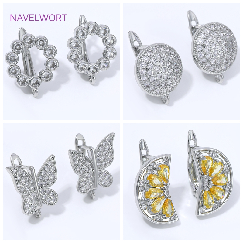 Jewelry Making Earring Supplies - 18K Gold Plated Fan Shape Flower
