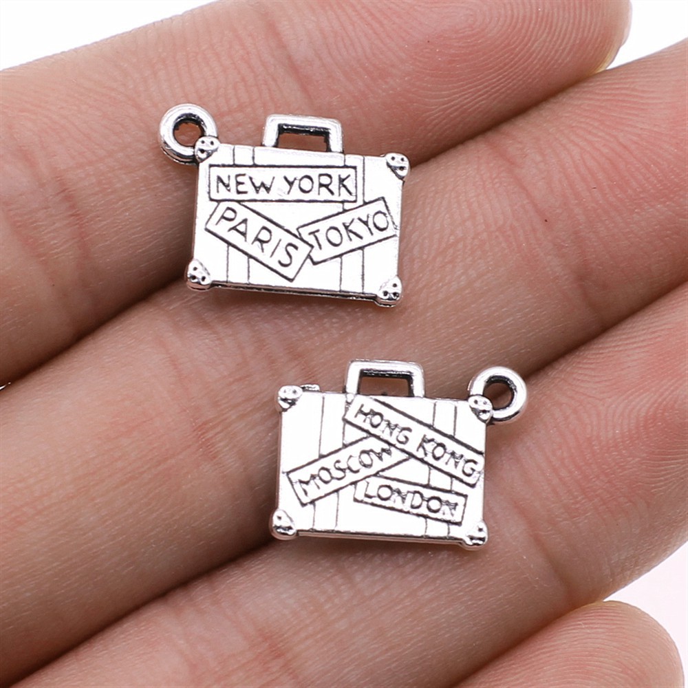 10Pcs/Lot13*17mm Metal Suitcas - Jewelry Making Tokyo 评论和价格