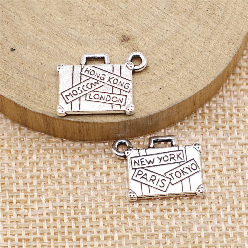 10Pcs/Lot13*17mm Metal Suitcas - Jewelry Making Tokyo 评论和价格