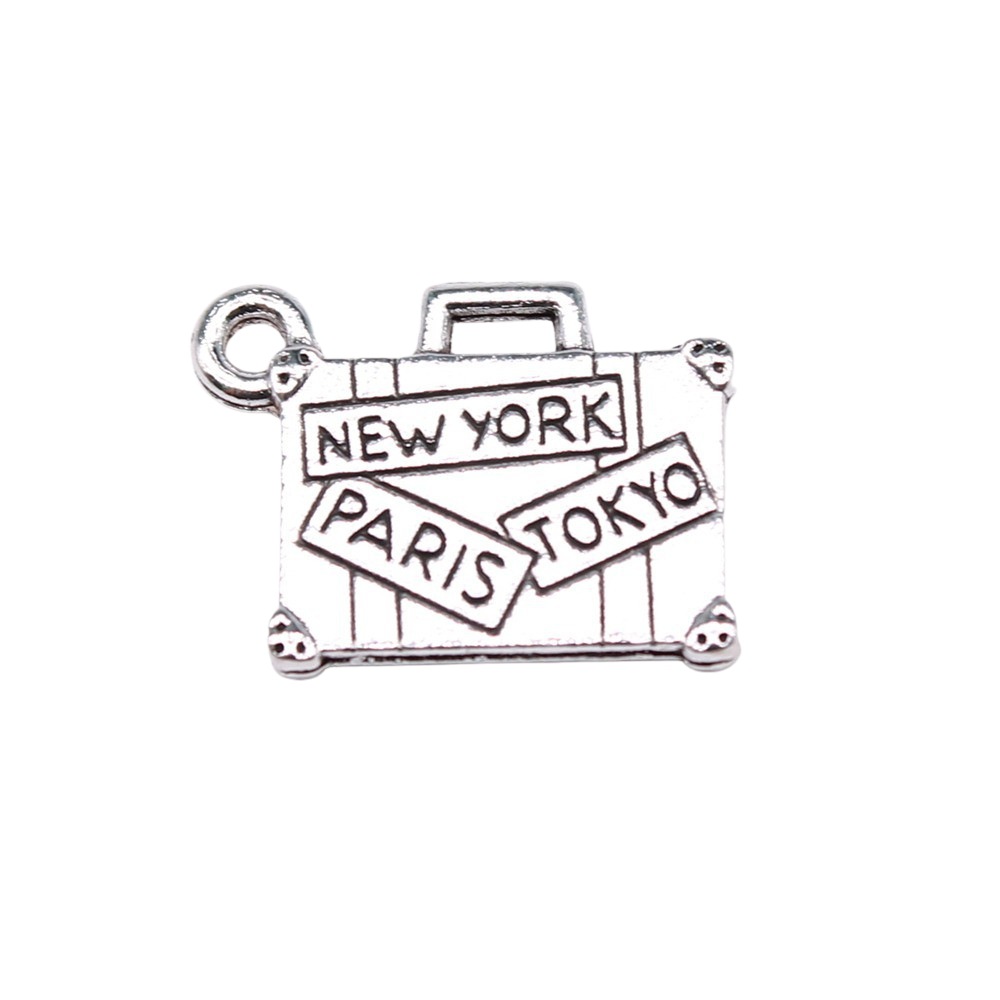 10Pcs/Lot13*17mm Metal Suitcas - Jewelry Making Tokyo 评论和价格