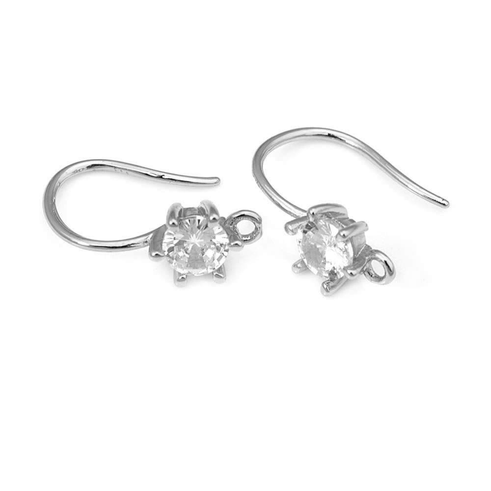 18K Gold Color Brass with Zirc - Jewelry Making Earring Supplies 评论和价格