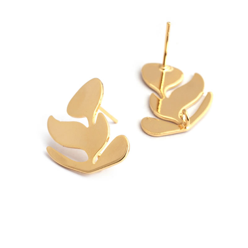 18K Gold Color Brass Lotus Lea - Jewelry Making Earring Supplies 评论和价格