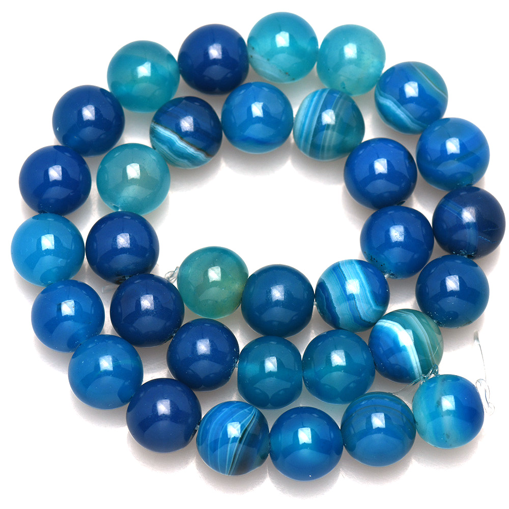 Natural Stone Banded Blue Lace - Jewelry Making Gemstones 评论和价格