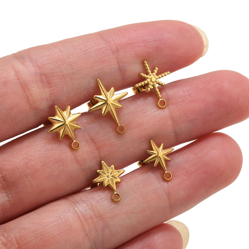 6pcs Stainless Steel Star Earr - Jewelry Making Course 评论和价格