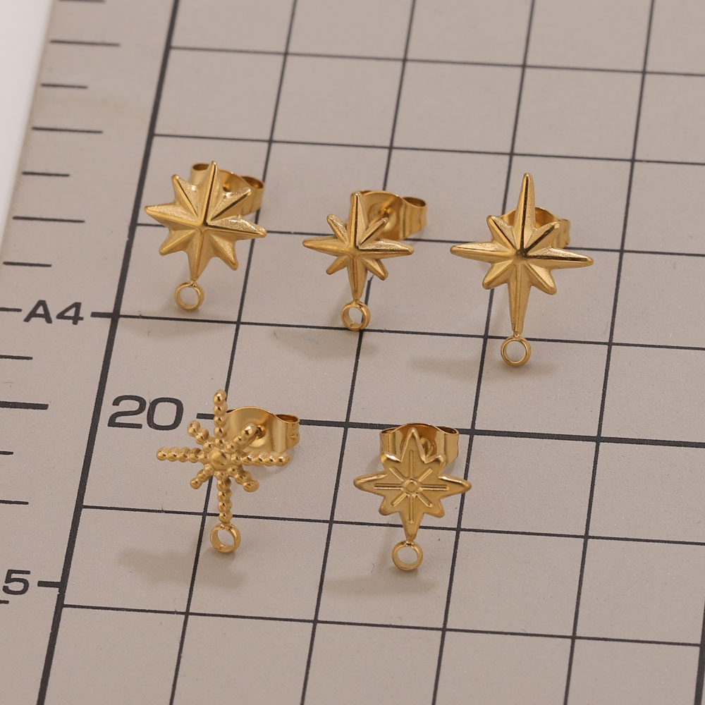 6pcs Stainless Steel Star Earr - Jewelry Making Course 评论和价格