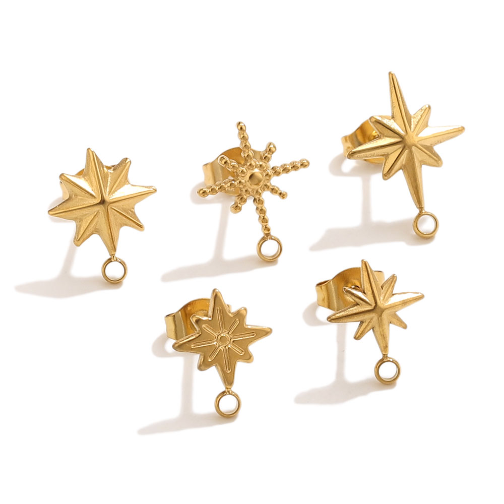 6pcs Stainless Steel Star Earr - Jewelry Making Course 评论和价格
