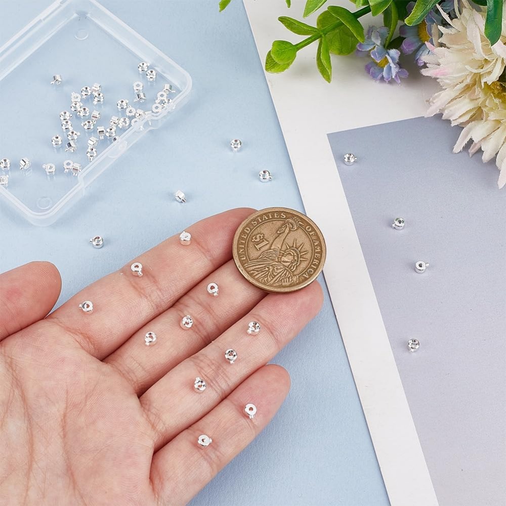 60PCS Brass Crimp Beads 925 St - Jewelry Making Charms 评论和价格