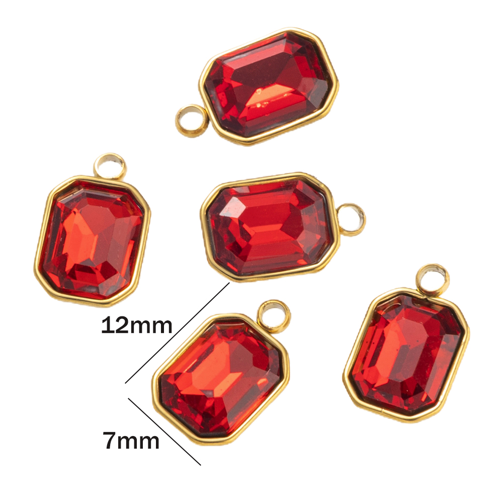 5pcs Stainless Steel Glass Rhi - Jewelry Making Gemstones 评论和价格