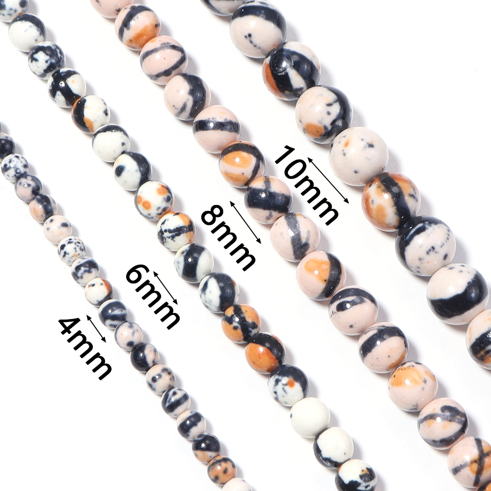 4 6 8 10mm Orange White Black  - Jewelry Making Gemstones 评论和价格