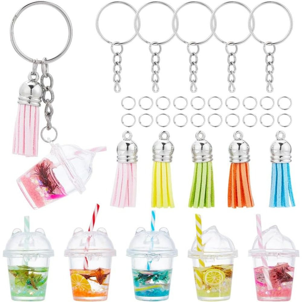 35Pcs DIY 5 Sets Bubble Tea Ke - Jewelry Making Charms 评论和价格