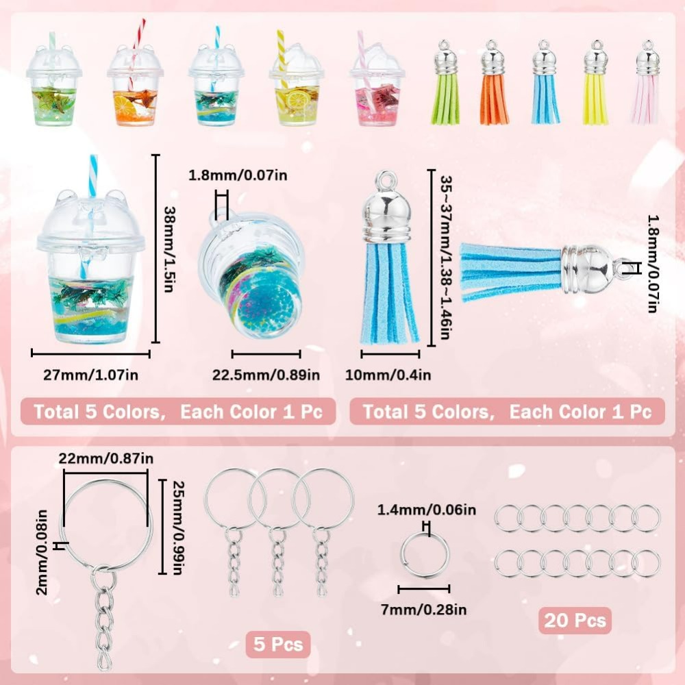 35Pcs DIY 5 Sets Bubble Tea Ke - Jewelry Making Charms 评论和价格