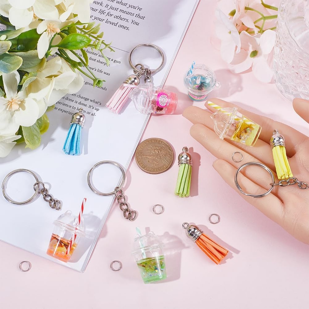 35Pcs DIY 5 Sets Bubble Tea Ke - Jewelry Making Charms 评论和价格