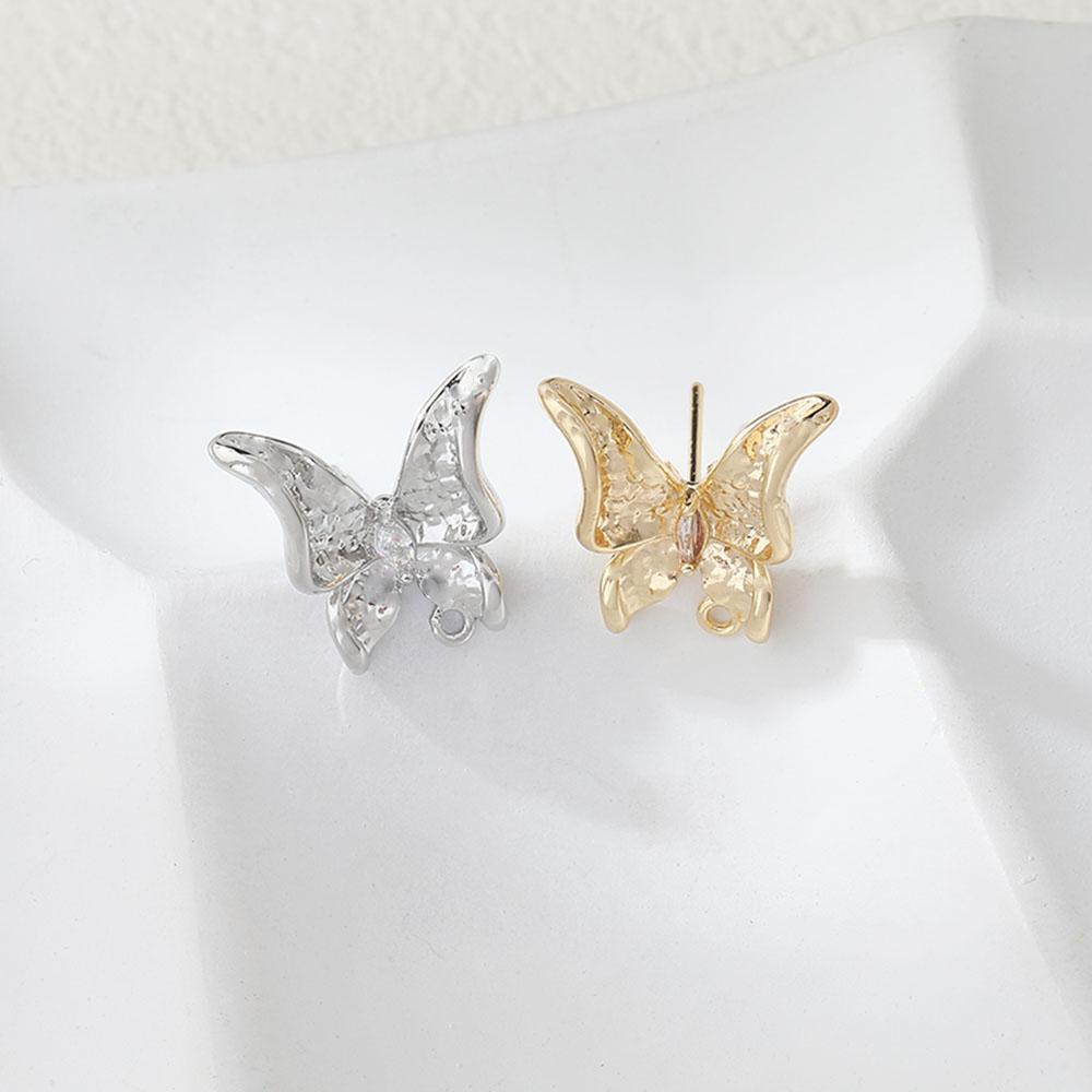 2PCS Dainty Butterfly Ear Stud - Jewelry Making Charms 评论和价格