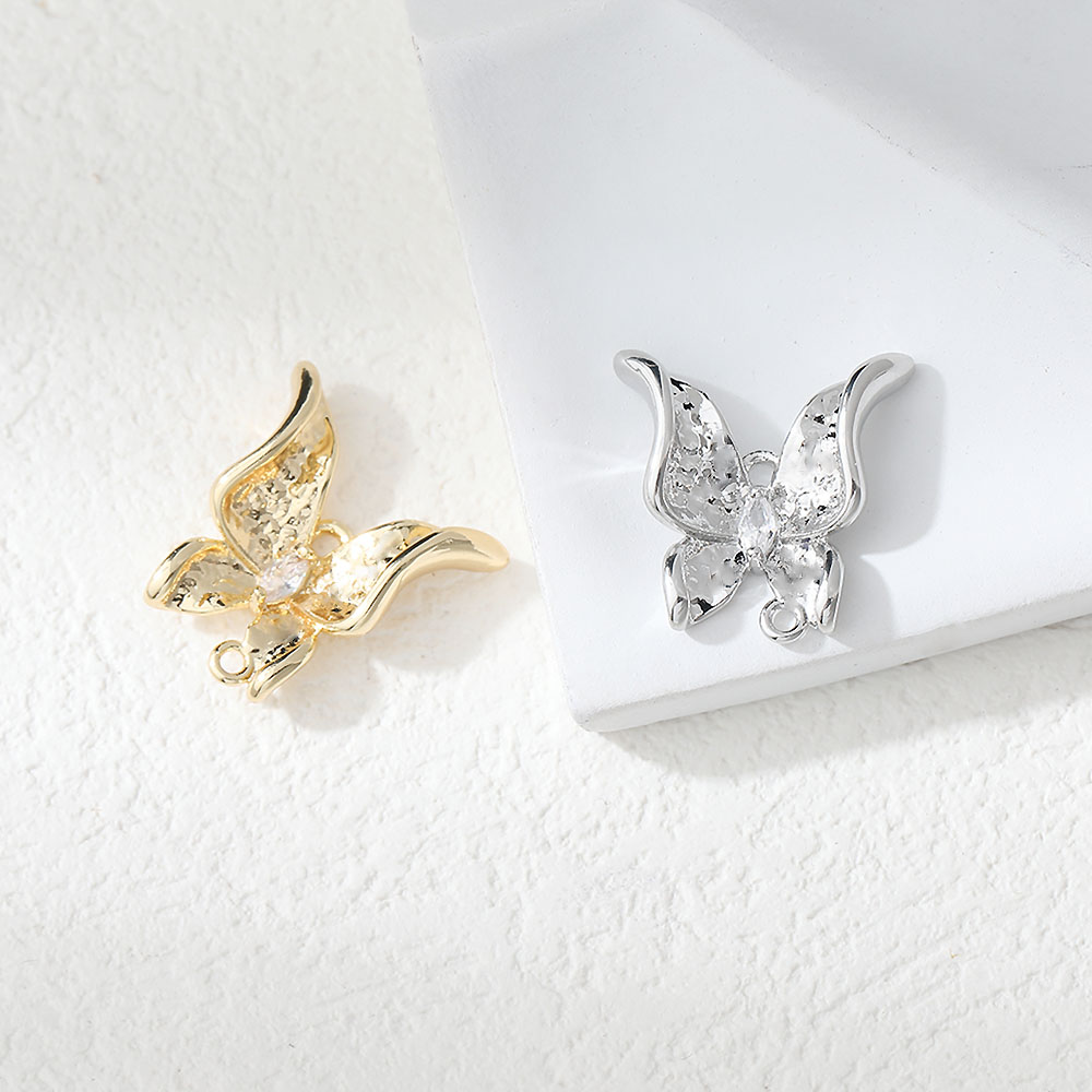 2PCS Dainty Butterfly Ear Stud - Jewelry Making Charms 评论和价格
