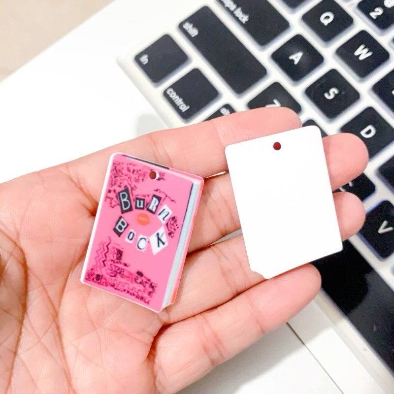 Pink Burn Book Acrylic Pendant - Jewelry Making Books 评论和价格
