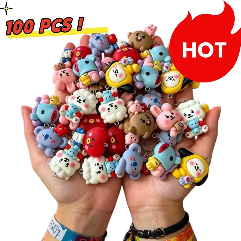 7pcs BT21 Resin Cartoon Charm  - Jewelry Making Earring Supplies 评论和价格