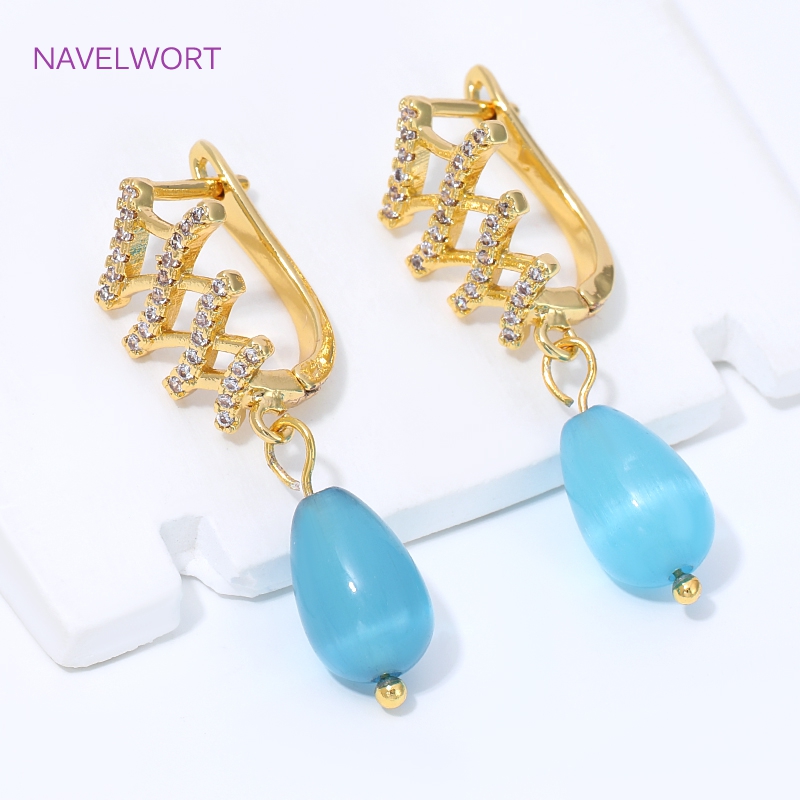 18K Gold Plated Fan Shape Flow - Jewelry Making Earring Supplies 评论和价格
