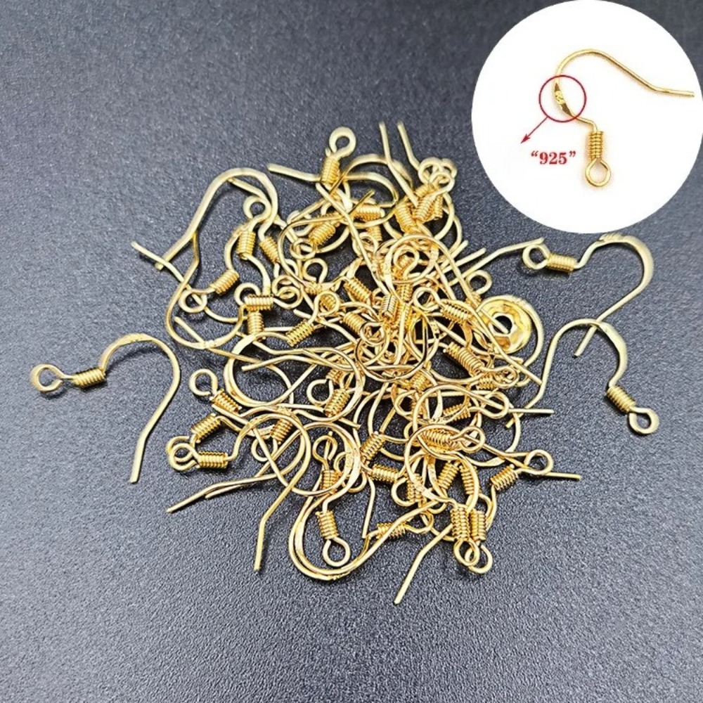 Gold Plated Earring Hooks 100P - Jewelry Making Gold Wire 评论和价格