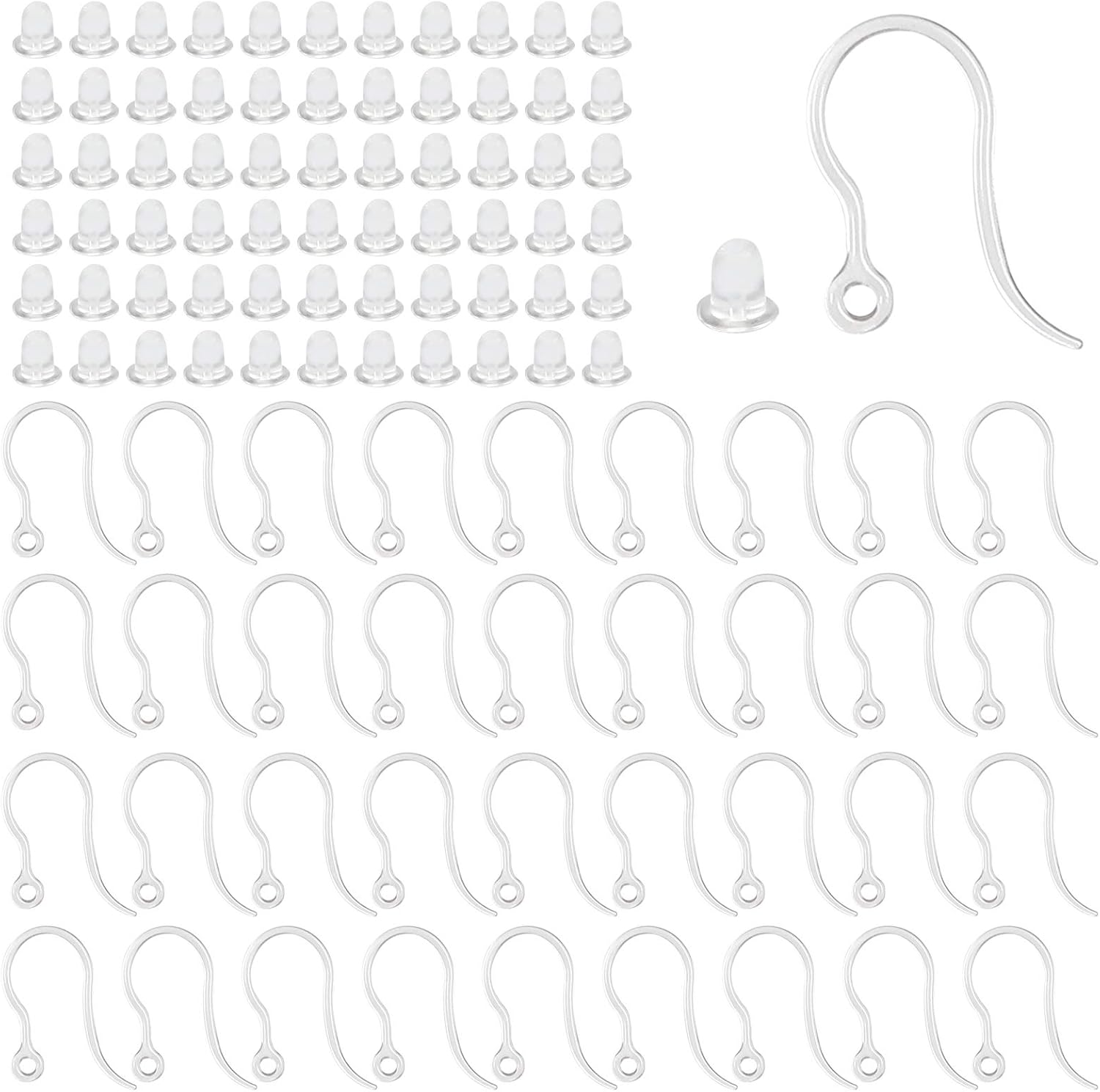 40pcs Clear Plastic Earring Ho - Jewelry Making Thread 评论和价格