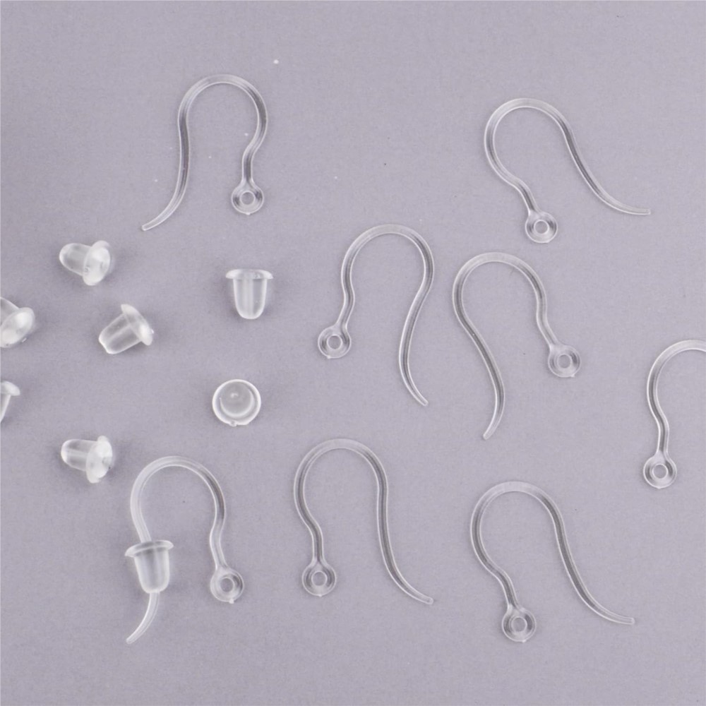 40pcs Clear Plastic Earring Ho - Jewelry Making Thread 评论和价格