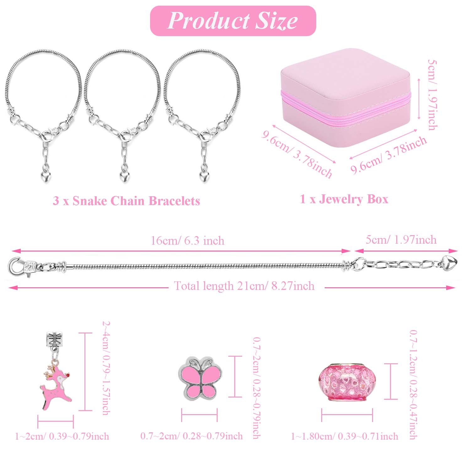 68pcs Pink Beaded Jewelry Set, - Jewelry Making Charms 评论和价格