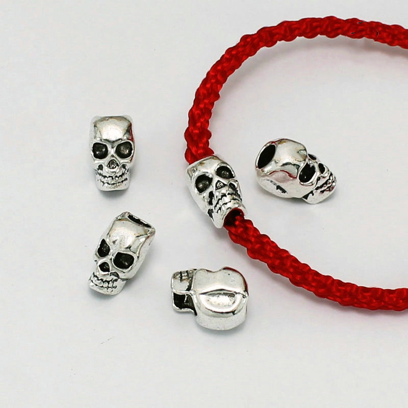 10pcs Skull Head Metal Beads w - Jewelry Making Jig 评论和价格