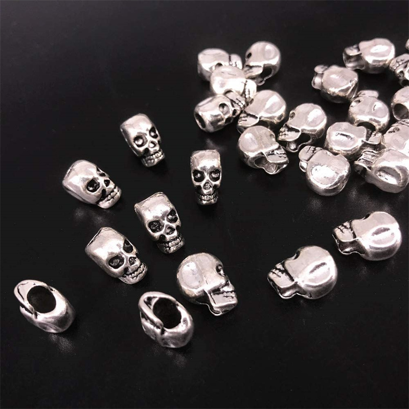 10pcs Skull Head Metal Beads w - Jewelry Making Jig 评论和价格