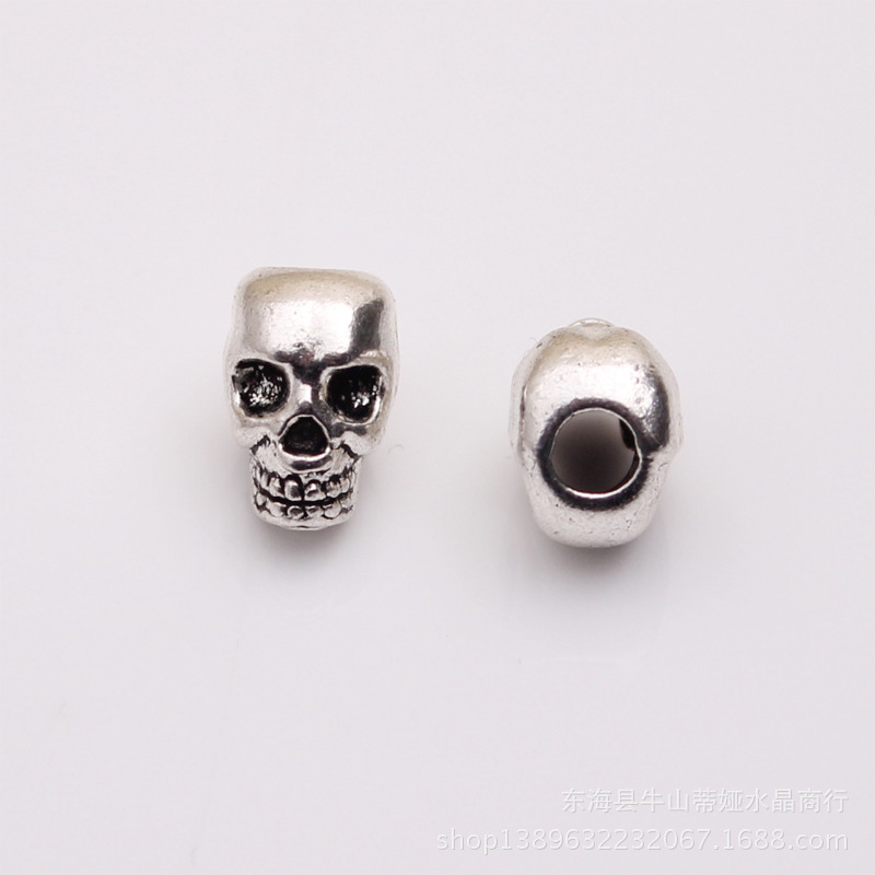 10pcs Skull Head Metal Beads w - Jewelry Making Jig 评论和价格