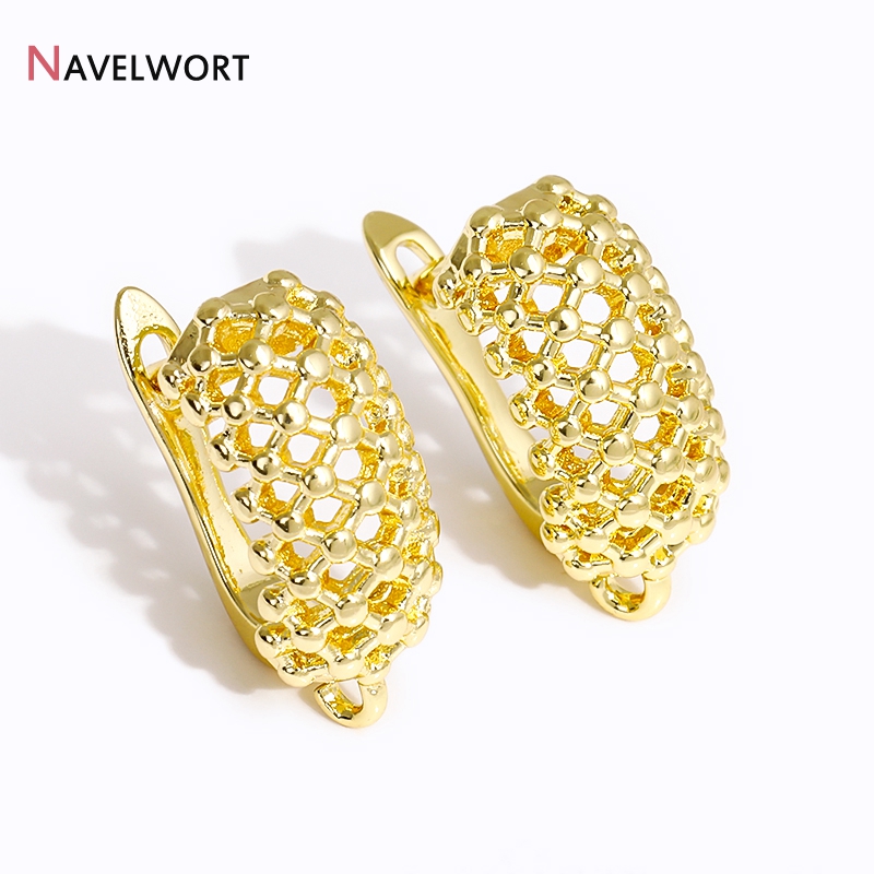 18K Gold Plated Brass  Hollow  - Jewelry Making Earring Supplies 评论和价格