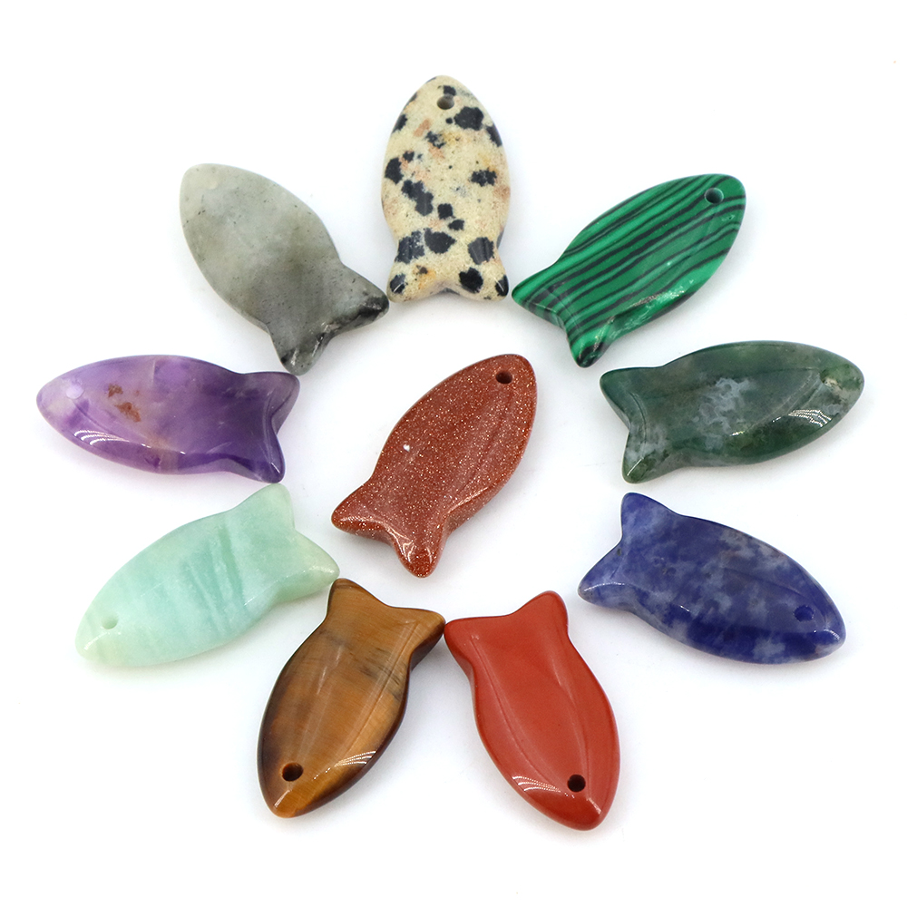 Cute Fish Beads Natural Stone  - Jewelry Making Gemstones 评论和价格